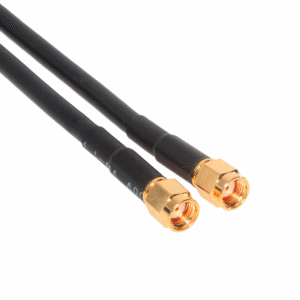 Cabo Coaxial  Preto RG58  Amphenol CO-058SMAMMRP-003 RP-SMA, 50 Ohm, Masculino para Masculino, 3'