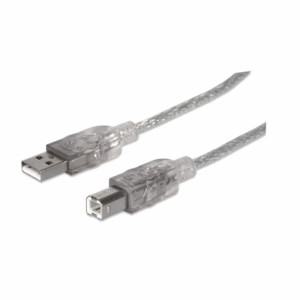 CABO USB-A 5MT (M) PARA USB-B (M) PRATA MANHATTAN