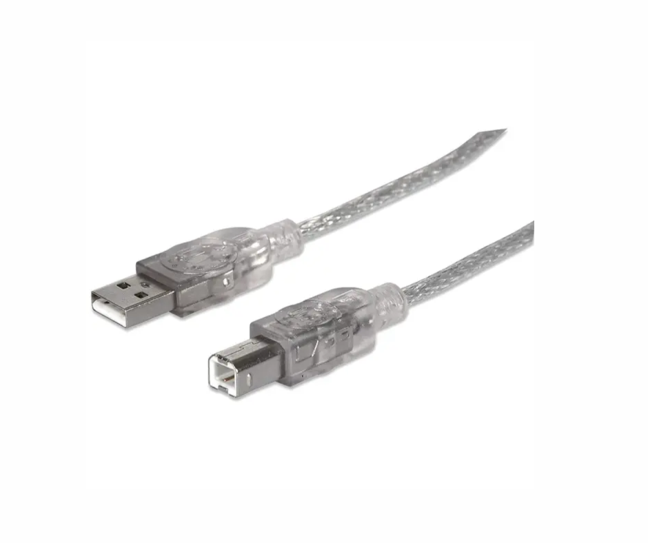 CABO USB-A 5MT (M) PARA USB-B (M) PRATA MANHATTAN