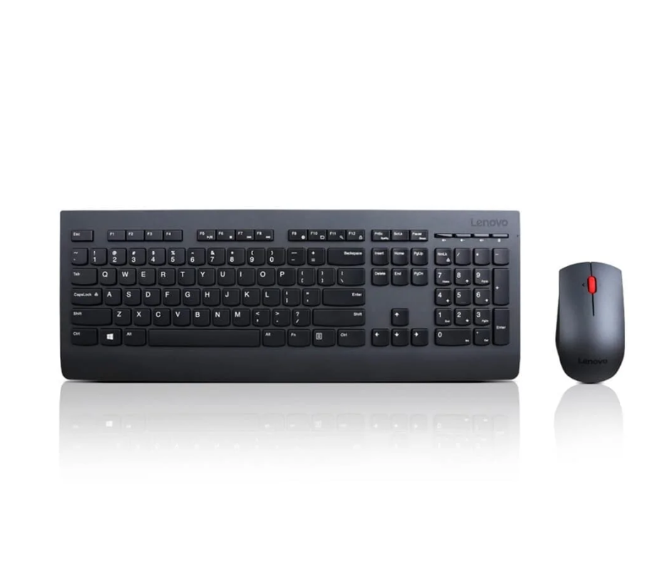 Kit Teclado e Rato Com Fios Lenovo Essential PT-PT Preto