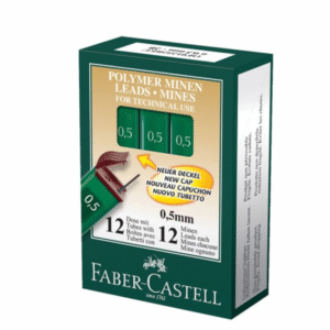 Minas Faber-Castell 9125 0.5mm HB – Tubo com 12 unidades