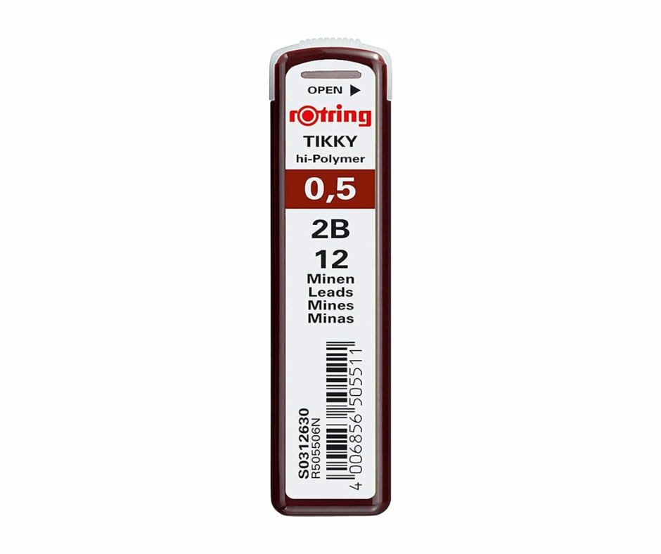 Minas Rotring 0.5mm HB (Caixa com 12 unidades – Ref. 110)