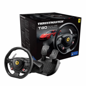 Volante + Pedais THRUSTMASTER T80 Ferrari 488 GTB (PS5/PS4/PC - Preto)