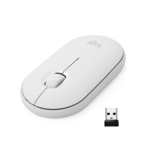 Mouse Logitech Pebble M350 – Wireless – Branco