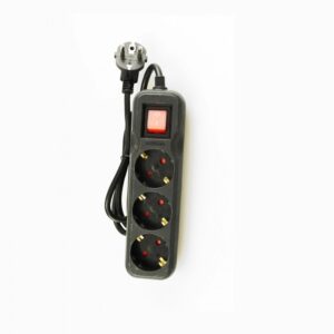 Bloco de Tomadas Tripla – 3m – c/Interruptor – Preto
