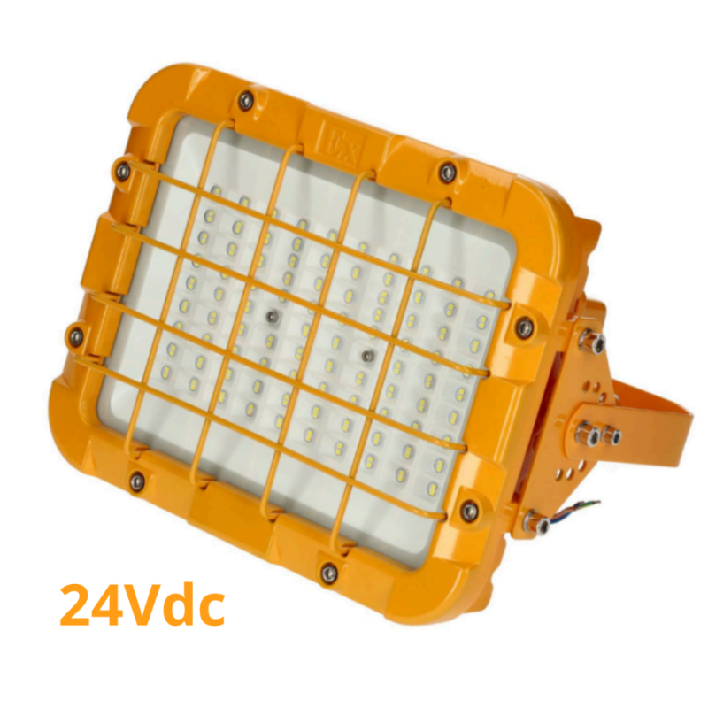Projetor LED ATEX 24VDC, 150W, 16500lm, 6000K, Philips Lumileds 3030, IP66, carcaça em alumínio, para atmosferas explosivas